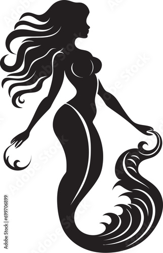 Dusks Muse Mermaid Vector Logo Onyx Ocean Odyssey Black Mermaid Symbol