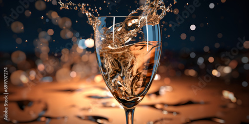 elegant champagne flute filled with bubbly generated ai