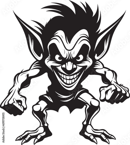 Fun Size Fantasy Black Goblin Vector Infernal Imps Cartoon Vector Icon
