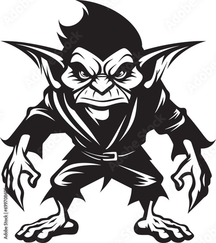 Goblin Glee Cartoon Midget Vector Diminutive Delight Cartoon Goblin Emblem