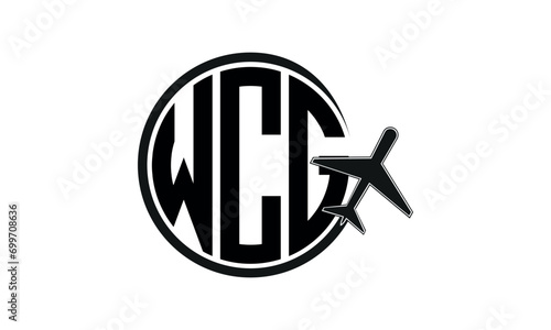 WCG three initial letter circle tour & travel agency logo design vector template. hajj umrah agency, abstract, wordmark, business, monogram, minimalist, brand, company, flat, tourism agency, tourist photo