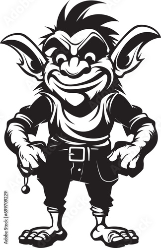 Wee Whispers Black Goblin Logo Icon Infernal Imps Cartoon Midget Goblin Emblem