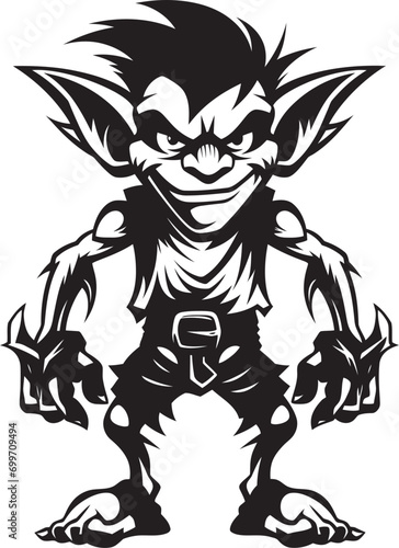 Mini Marauders Cartoon Goblin Emblem Diminutive Devilry Black Goblin Logo Design