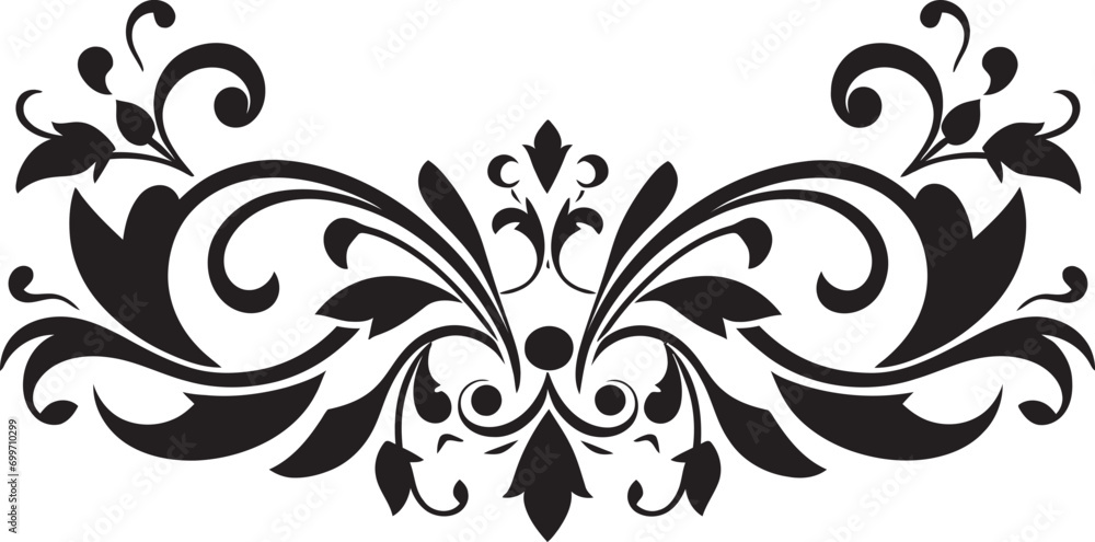 Enigmatic Noir Ornamental Crest Midnight Lace Vector Icon