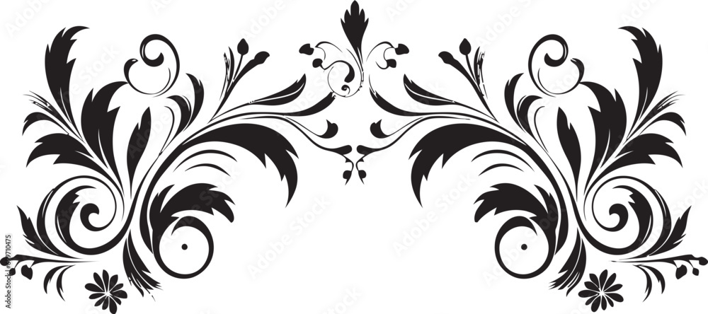 Shadowy Lacework Crest Design Elegant Blackened Ornate Emblem