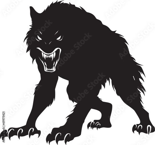 Feral Night Beast Iconic Insignia Nocturnal Howler Emblem Design
