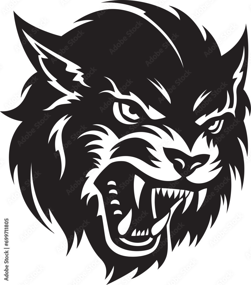 Fototapeta premium Enigmatic Alpha Wolf Insignia Moonlit Stalker Icon Design