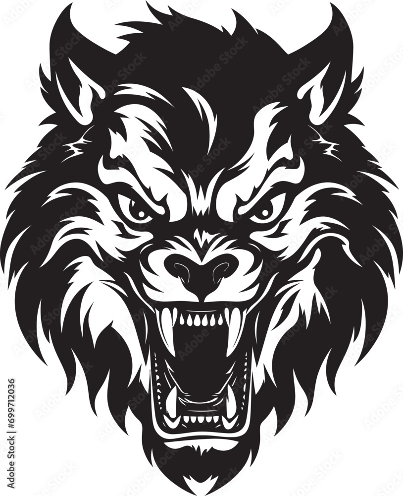 Fototapeta premium Savage Moonlit Hunter Badge Darkened Shapeshifter Icon Design