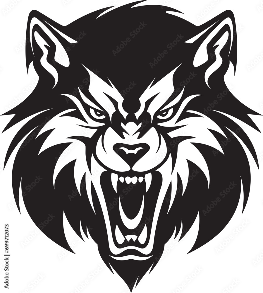 Fototapeta premium Ghostly Werewolf Mark Grim Shadow Beast Icon Design