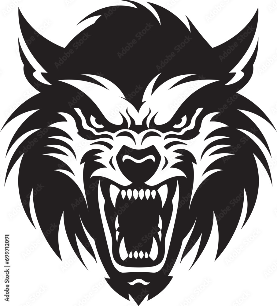Nocturnal Howler Emblem Design Stygian Wolfen Hunter Badge