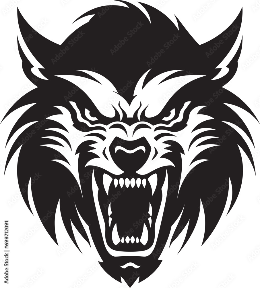 Nocturnal Howler Emblem Design Stygian Wolfen Hunter Badge Nocturnal Howler Emblem Design Stygian Wolfen Hunter Badge