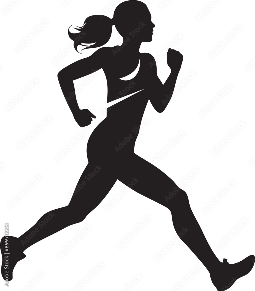 Speedy Woman Runner Seal Agile Runner Girl Emblem