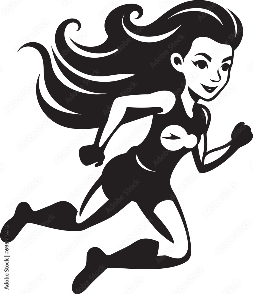 Bold Elegance Black Vector Icon for Running Female Athletic Pace Womans Vector Logo in Black for Running Bold Elegance Black Vector Icon for Running Female Athletic Pace Womans Vector Logo in Black for Running