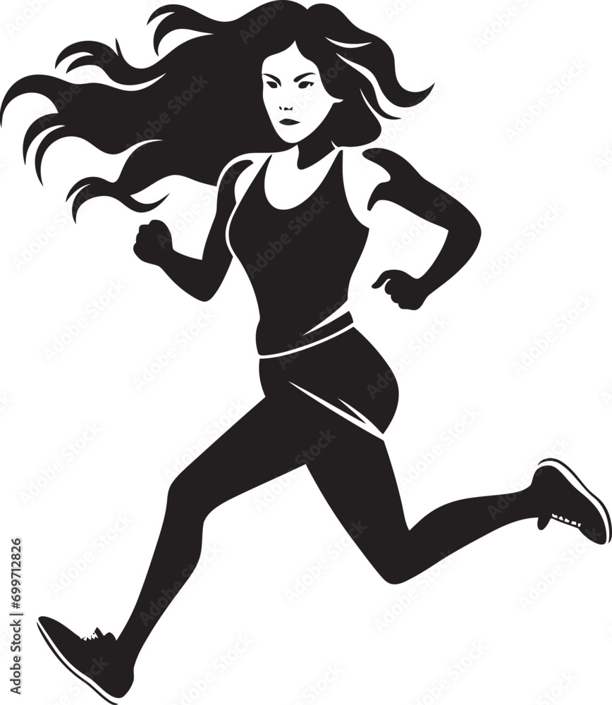 Active Running Womans Crest Streamlined Sprinter Logo Design Active Running Womans Crest Streamlined Sprinter Logo Design