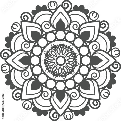 Free vector outline mandala for coloring Black and white. decorative round ornament.