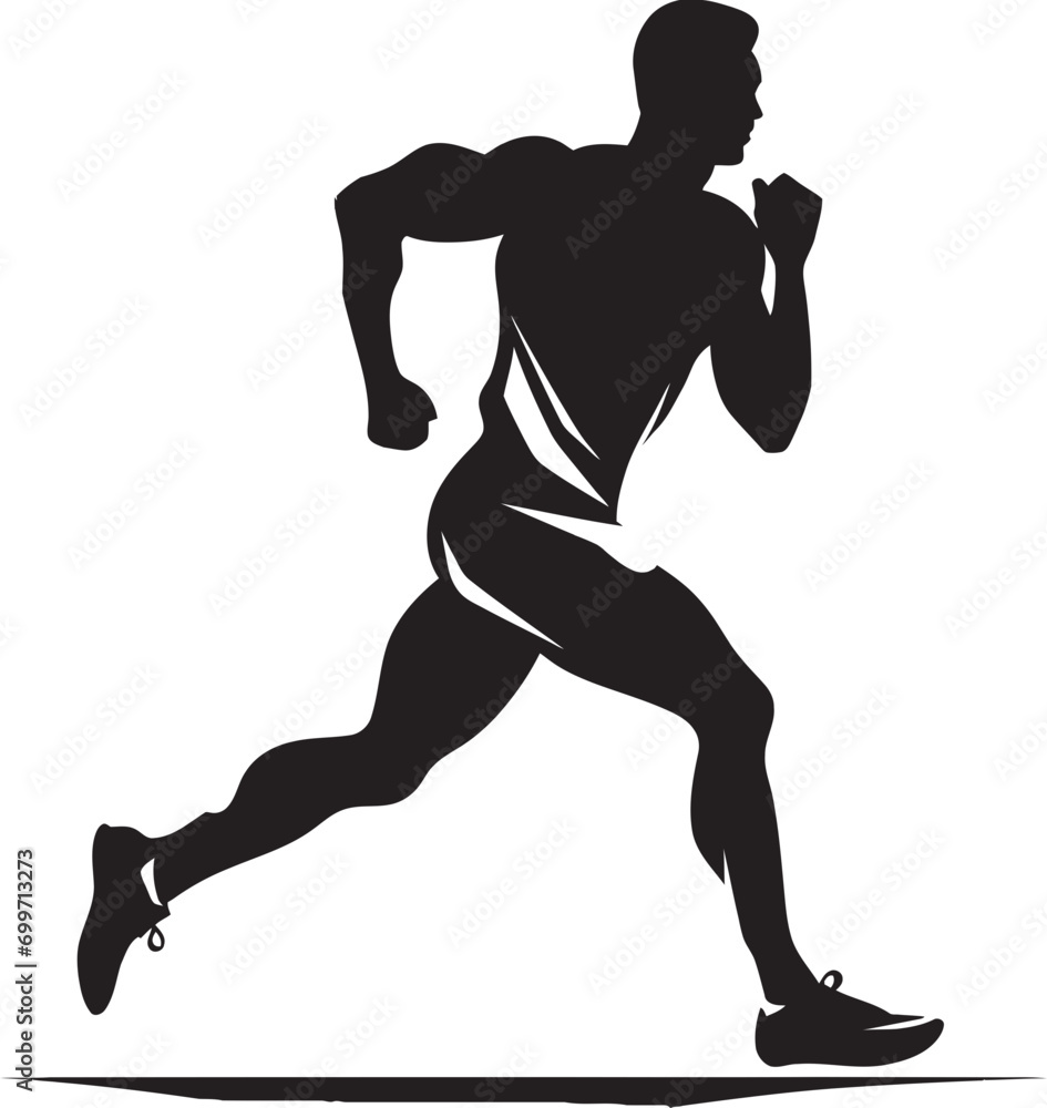 Speedy Momentum Male Athletes Black Logo Powerful Stride Black Vector Icon for Male Runner Speedy Momentum Male Athletes Black Logo Powerful Stride Black Vector Icon for Male Runner