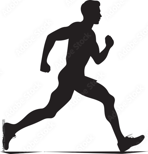 Quick Velocity Black Vector Logo for Male Runner Dynamic Sprint Male Black Vector Icon Design