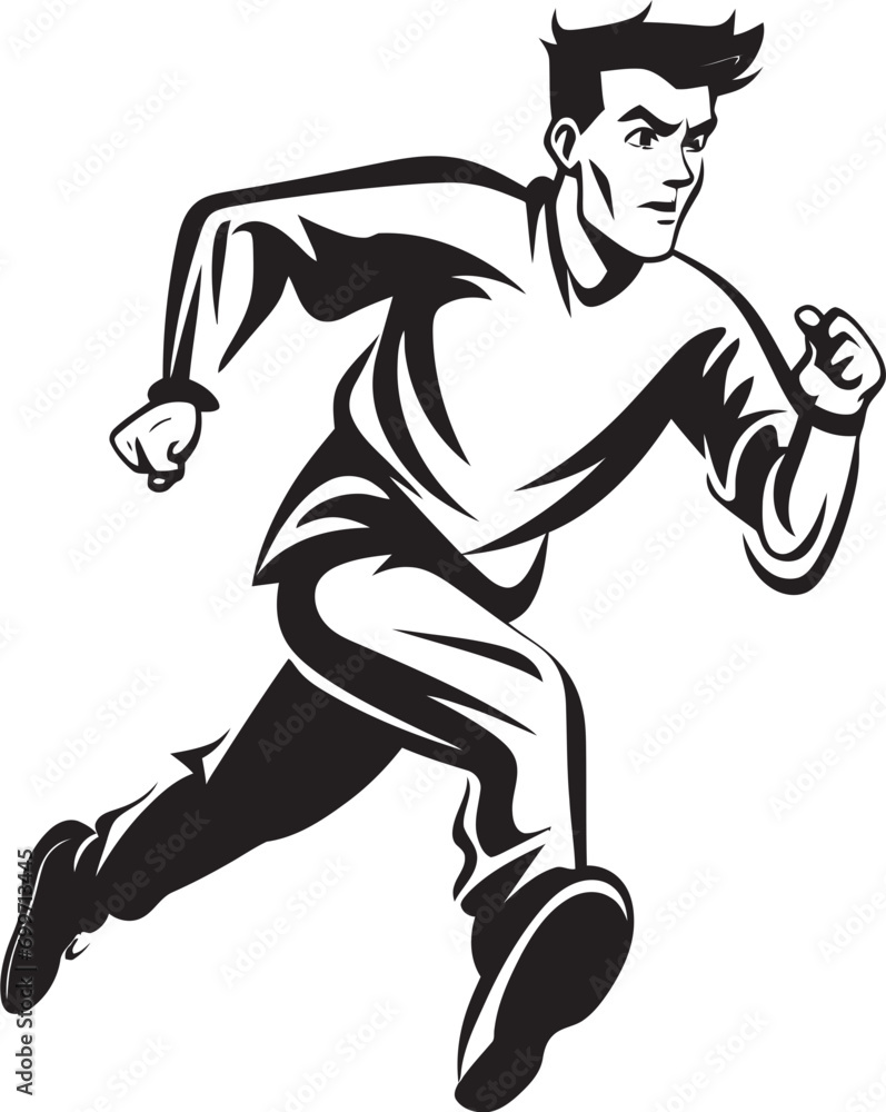 Swift Flow Running Mans Black Logo Quick Stride Black Vector Icon of Male Runner Swift Flow Running Mans Black Logo Quick Stride Black Vector Icon of Male Runner
