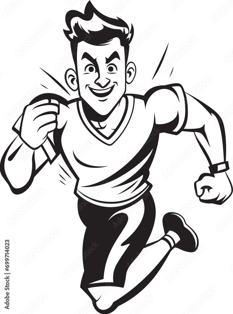 Energetic Runner Male Black Vector Icon Design Powerful Momentum Running Mans Black Logo Energetic Runner Male Black Vector Icon Design Powerful Momentum Running Mans Black Logo