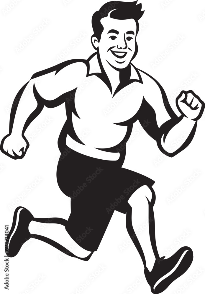 Bold Speedster Black Vector Icon for Male Runner Athletic Charge Male Black Vector Logo Design Bold Speedster Black Vector Icon for Male Runner Athletic Charge Male Black Vector Logo Design