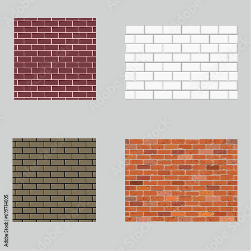 Vector images of different types of walls.