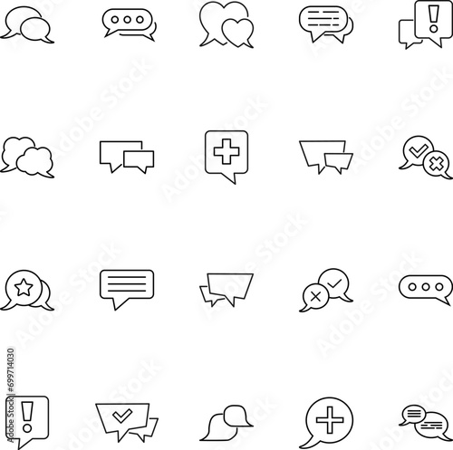 Speech Bubble Vector Line Icons Set. Perfect for design, infographics, web sites, apps photo