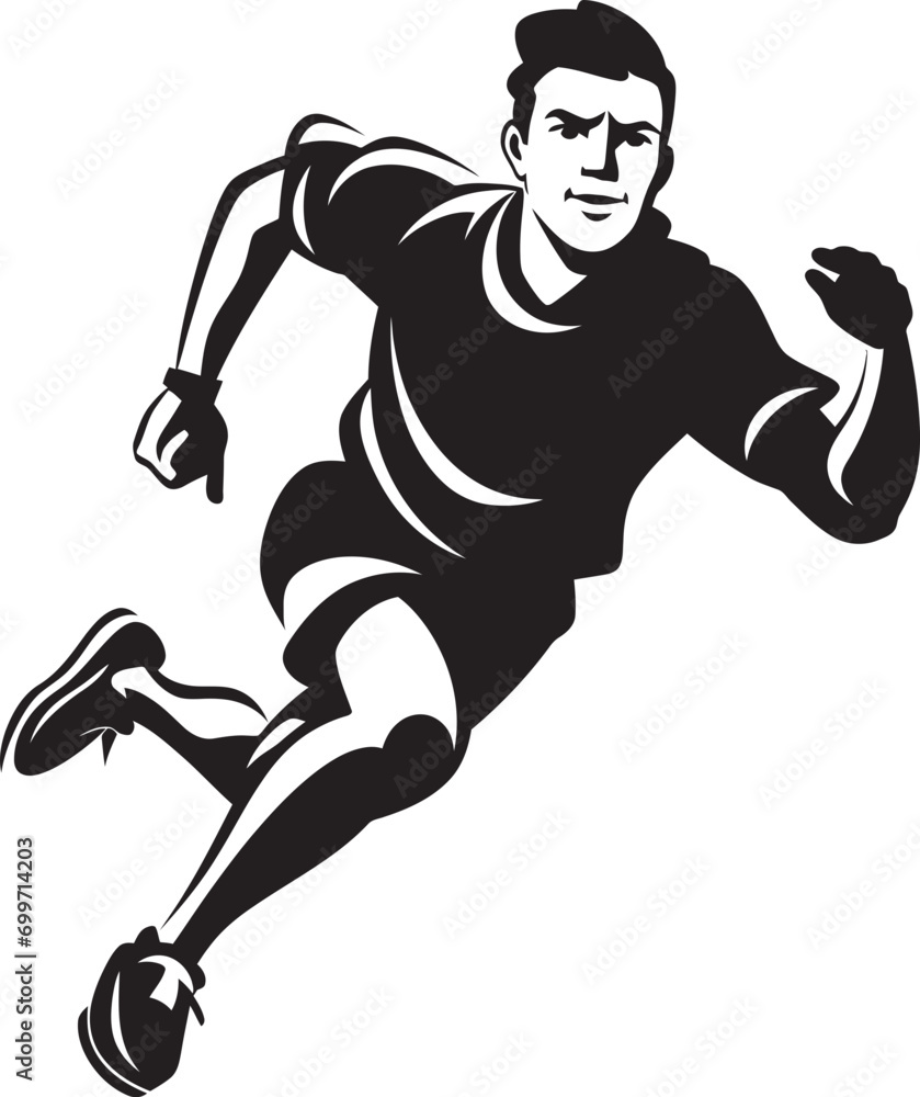 Fototapeta premium Speedy Momentum Male Persons Black Logo Powerful Stride Black Vector Icon for Male Runner