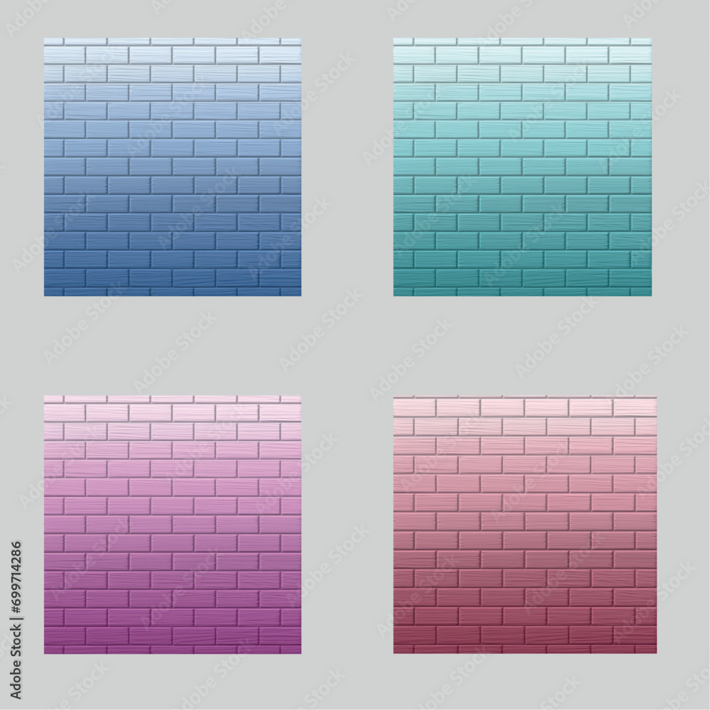 Vector images of different types of walls.