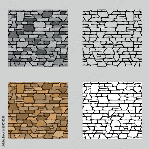 Vector images of different types of walls.