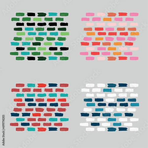 Vector images of different types of walls.