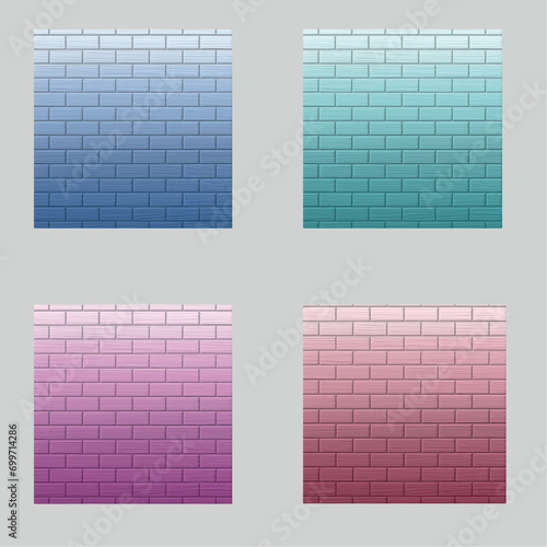 Vector images of different types of walls.