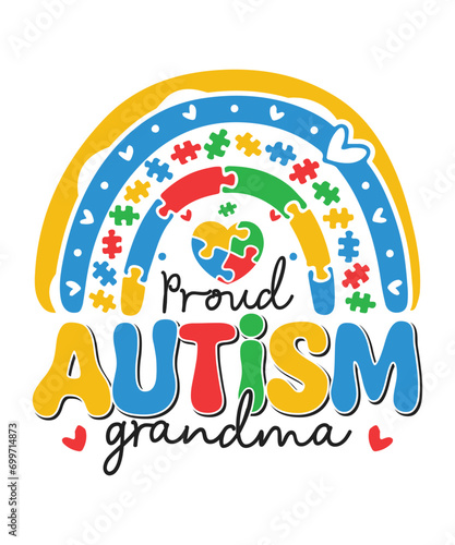 Proud autism grandma autism day awareness autism child family love Autism Awareness SVG, Autism Vector, Autism SVG