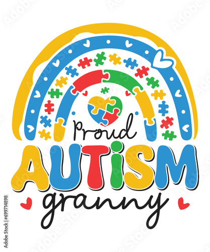 Proud autism granny autism day awareness autism child family love Autism Awareness SVG, Autism Vector, Autism SVG
