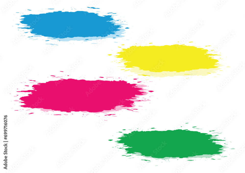 Obraz premium Colorful watercolor splash abstract design. Watercolor borders on white background