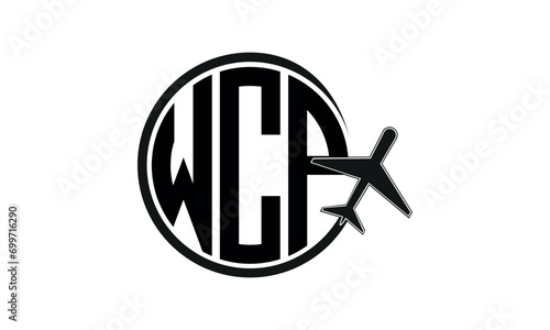 WCP three initial letter circle tour & travel agency logo design vector template. hajj umrah agency, abstract, wordmark, business, monogram, minimalist, brand, company, flat, tourism agency, tourist