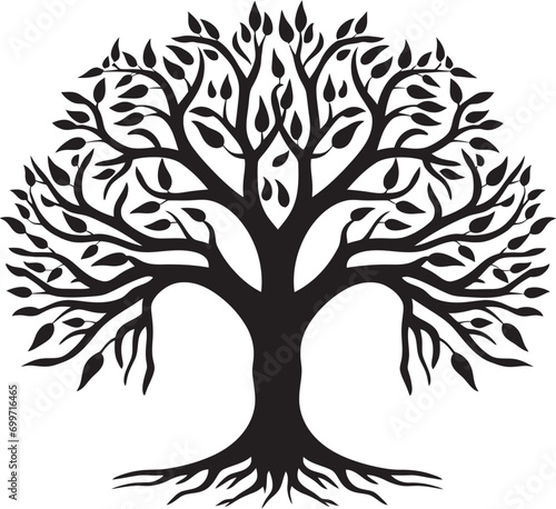 Wallpaper Mural Tranquil Serenity Black Vector Tree Design Whispering Arboretum Tree Black Vector Symbol Torontodigital.ca