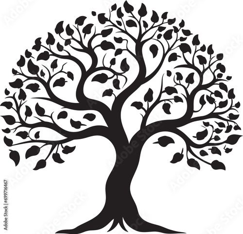 Whispering Arboretum Tree Black Vector Symbol Majestic Boughs Black Vector Tree Mark