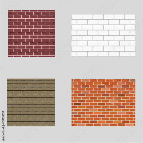 Vector svg images of different types of walls