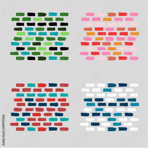 Vector svg images of different types of walls