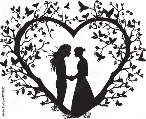 Enchanted Blossom Romance Wedding Emblem Blossom Reverie Black Vector Design