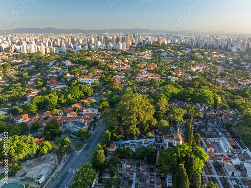 Foto aérea da região de perdizes em São Paulo