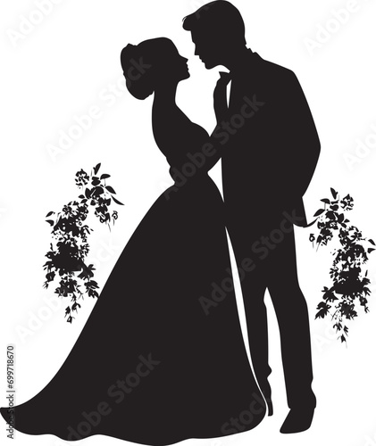 Blossom Reverie Black Vector Logo Everlasting Floral Serenade Floral Design