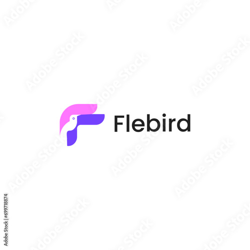 F with Bird Combination Native space logo template