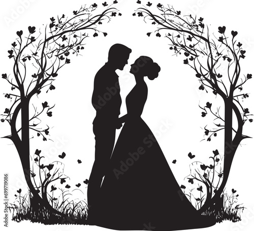 Blooming Loves Harmony Black Vector Design Floral Reverie Wedding Floral Emblem