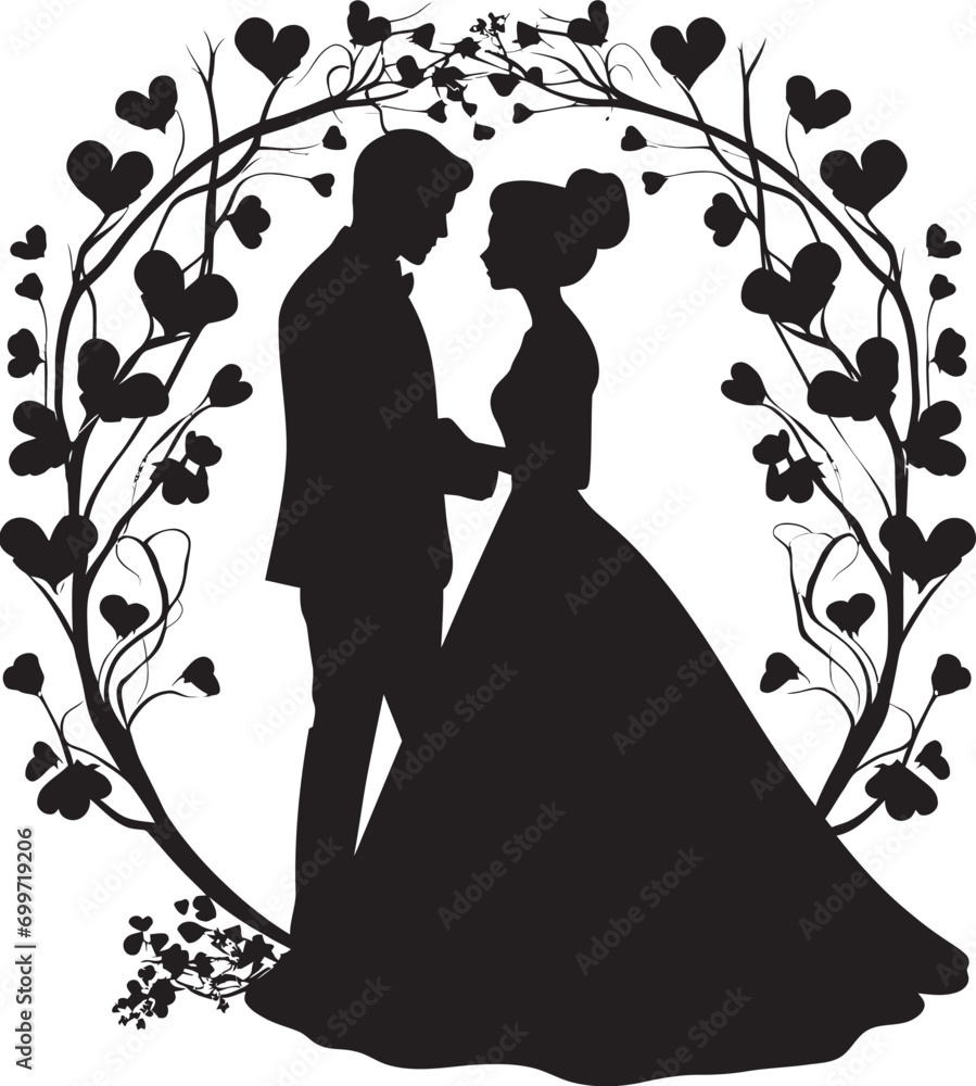 Eternal Garden Romance Floral Icon Whimsical Blossom Affair Black Vector Logo Eternal Garden Romance Floral Icon Whimsical Blossom Affair Black Vector Logo