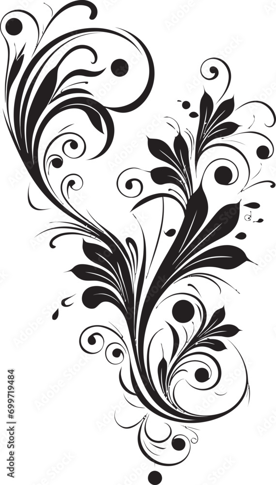 Everlasting Bouquet Black Vector Icon Blossom Embrace Floral Decor Logo