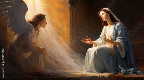 Mary and the Annunciation of the angel photo