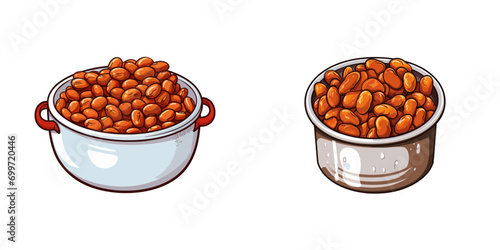 Cartoon Baked beans. Vector illustration