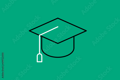 master's degree illustration in flat style design. Vector illustration.	