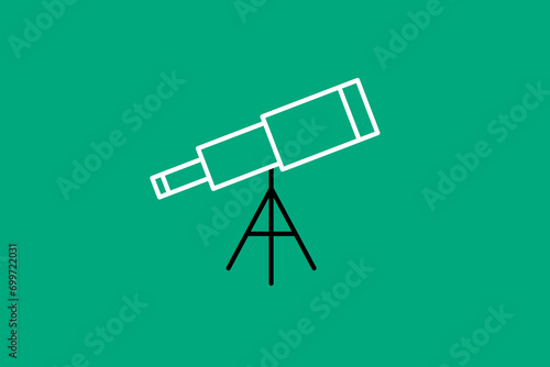 spyglass illustration in flat style design. Vector illustration.	